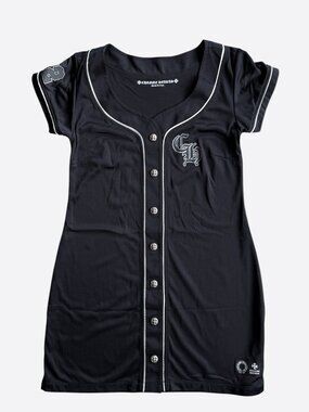 Chrome Hearts Black & White CH Logo Baseball Jersey Dress